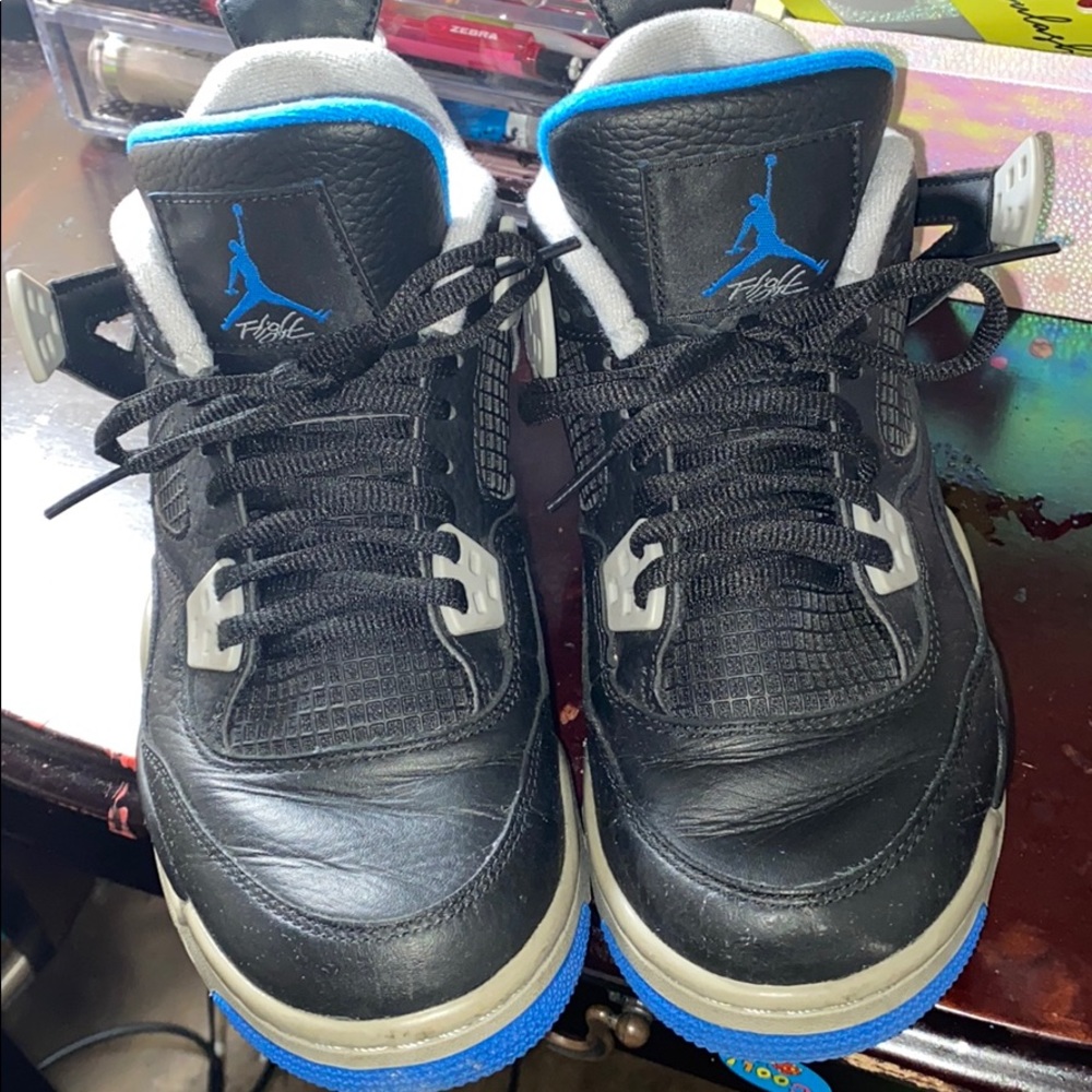 Blue and black Jordan’s